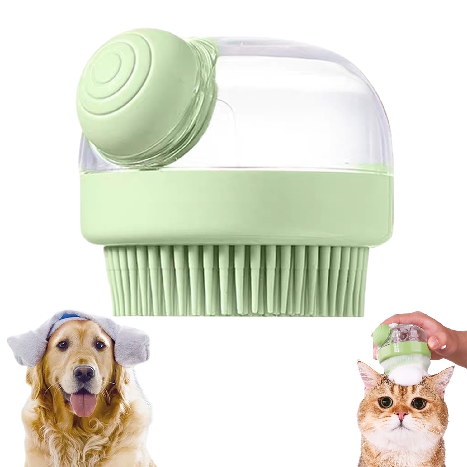 Soft Silicone Pet Bath Brush Pet Massage Grooming Shower Gel Dispenser