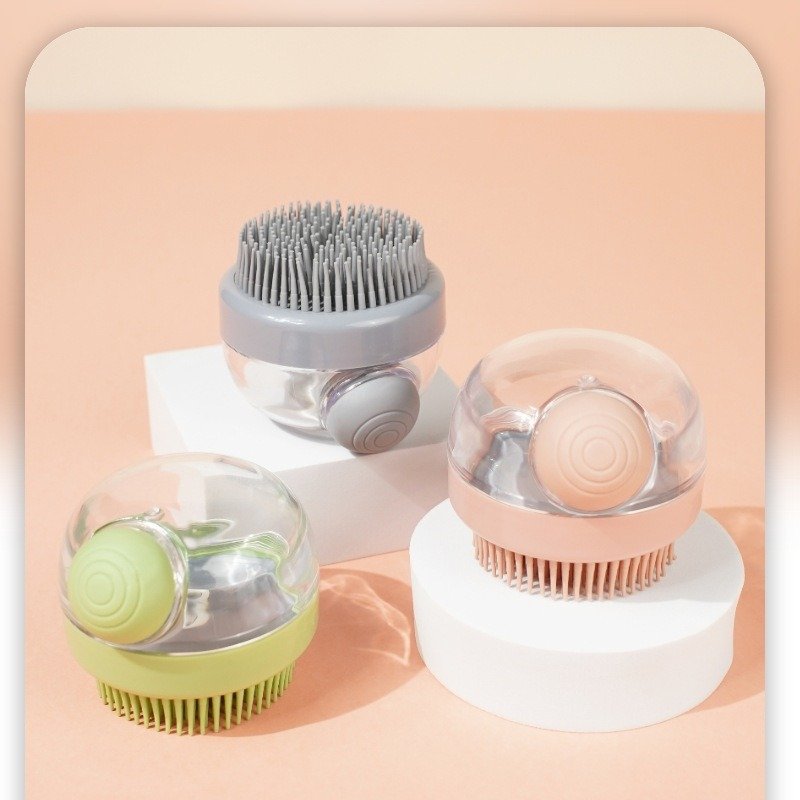 Soft Silicone Pet Bath Brush Pet Massage Grooming Shower Gel Dispenser