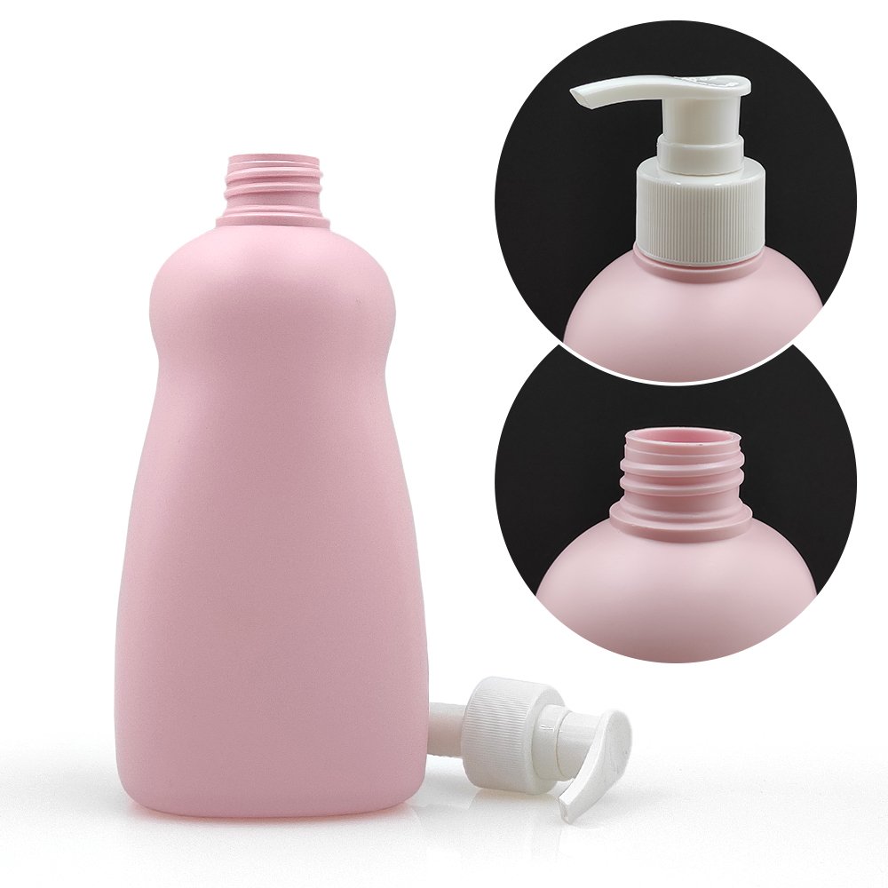 Special shape customized pink skincare body shampoo bottle shower GEL container with pump 300ml 10.1fl oz bottle packaging