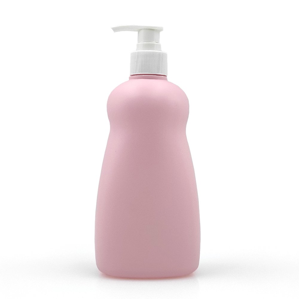 Special shape customized pink skincare body shampoo bottle shower GEL container with pump 300ml 10.1fl oz bottle packaging