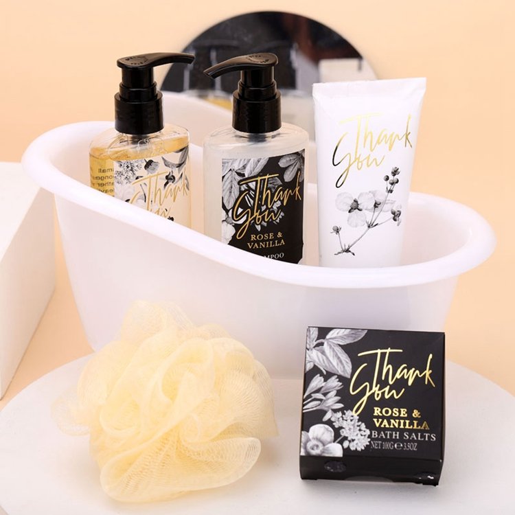 Wholesale mother's day gift set fashion shower gel body lotion shampoo bath salt bubble body wash care bath set