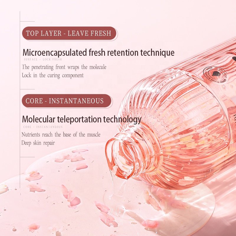 OEM Body Wash with Pump 500ml Natural Shower Cream with Real Rose Petals Deep Moisture for Dry Skin Flower Essence Shower Gel