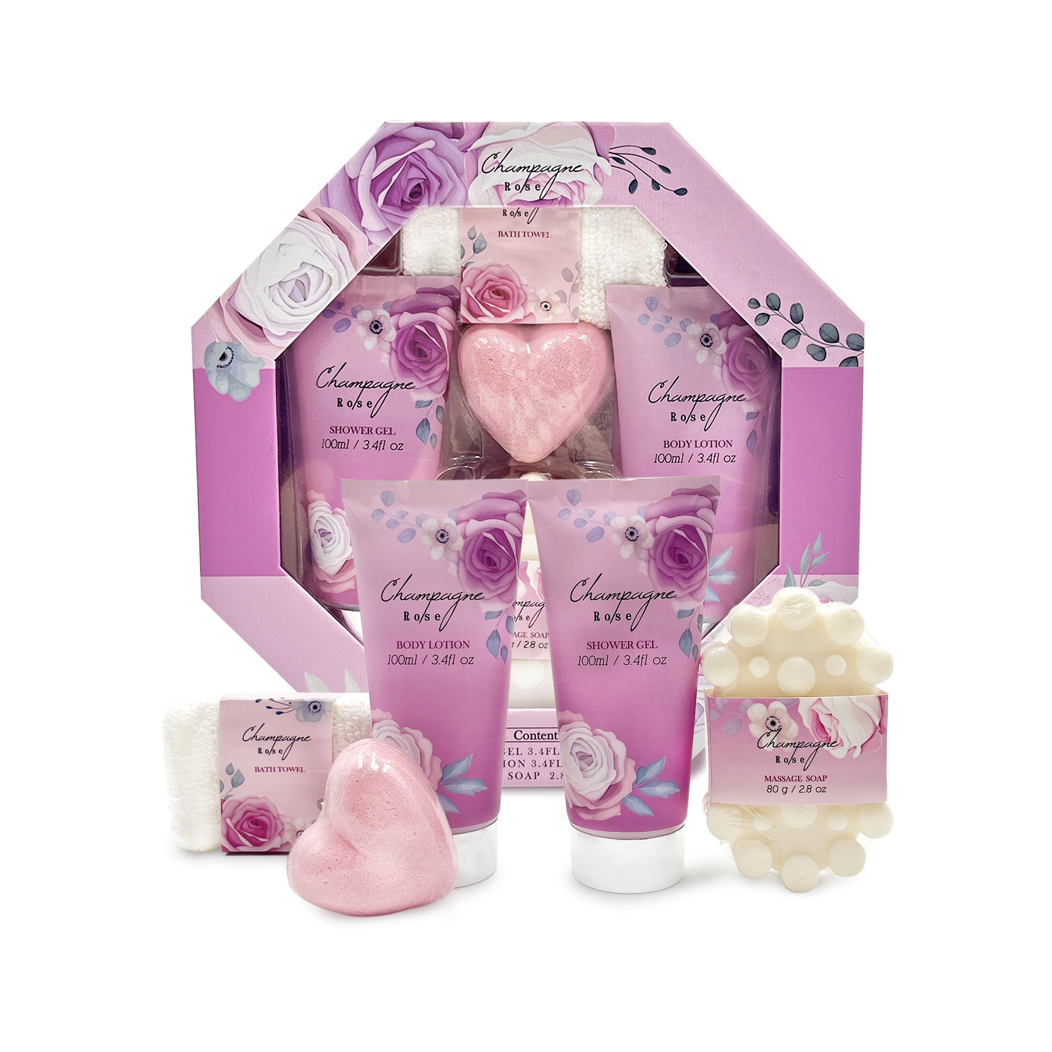 Private Label Luxury Gift Box Home Spa Kit Bath Soap Relaxing Shower Gel Cleaning rose Bath Set