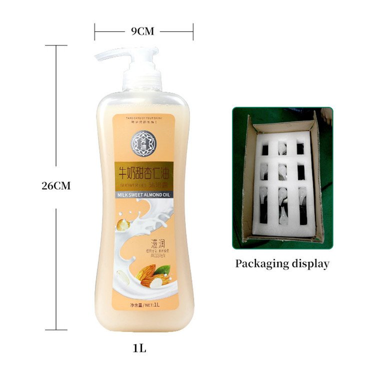 Wholesale 1l Milk And Sweet Almond Oil Scented Smell Shower Gel Private Label Whitening Refreshment Bath Body Wash