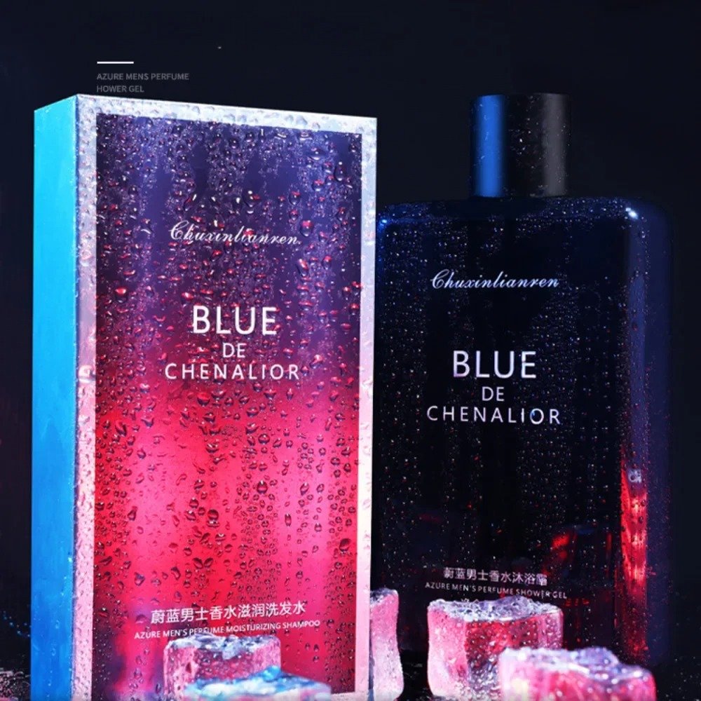 420 ML Cologne fragrnace Blue Perfumed Shower Gel Cleanse Soothing Long Lasting Fragrance Fresh and Cool Bath Gel
