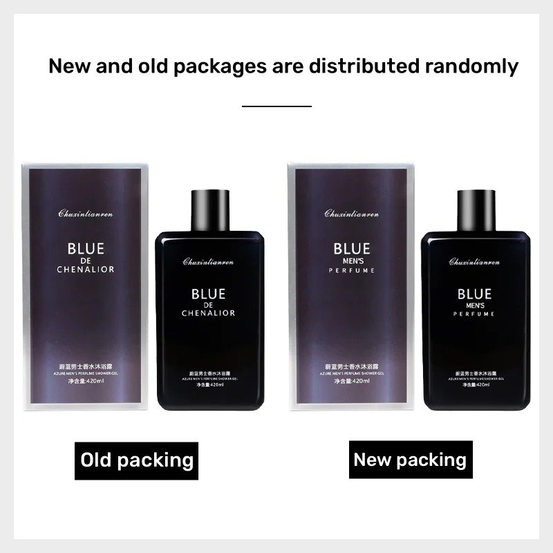 420 ML Cologne fragrnace Blue Perfumed Shower Gel Cleanse Soothing Long Lasting Fragrance Fresh and Cool Bath Gel