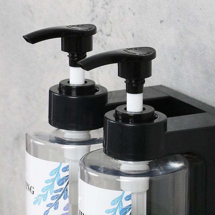 ABS Hotel Double 300ML Bottle Rack Shampoo Shower Gel Holder Bathroom Bottle Bracket in black