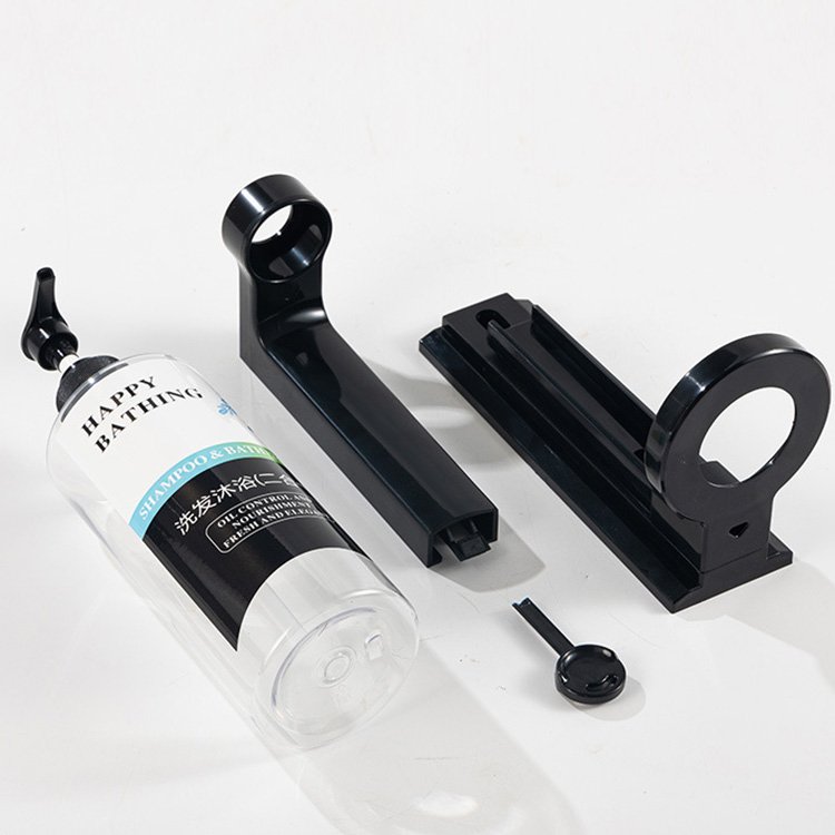 ABS Hotel Double 300ML Bottle Rack Shampoo Shower Gel Holder Bathroom Bottle Bracket in black