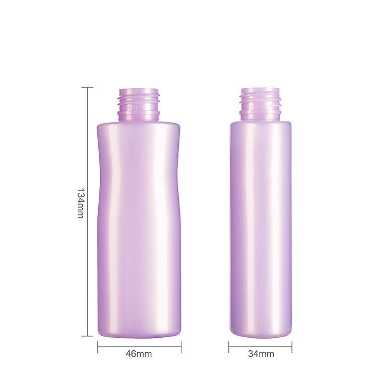 Purple color hair oil bottles 4 oz plastic bottles for hair oil cleansing oil bottles for skincare with white pump dispenser