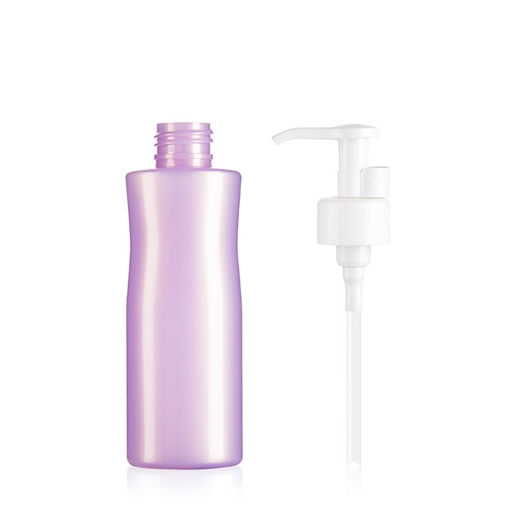 Purple color hair oil bottles 4 oz plastic bottles for hair oil cleansing oil bottles for skincare with white pump dispenser