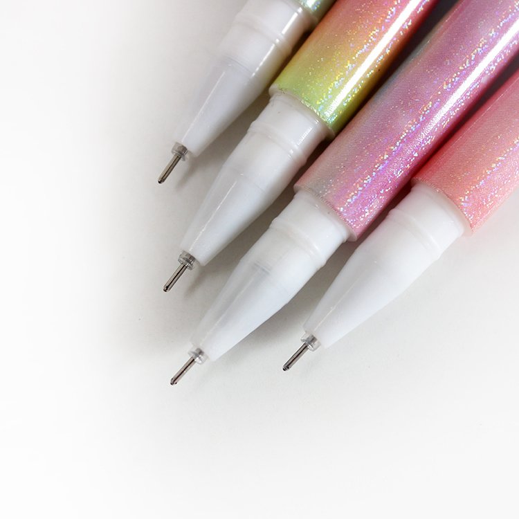 Gradient rainbow meteor Shower Shine Crystal Large Diamond gel ink Pens 0.5mm black ECO plastic