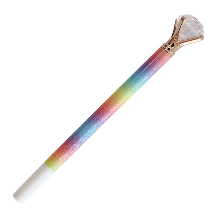 Gradient rainbow meteor Shower Shine Crystal Large Diamond gel ink Pens 0.5mm black ECO plastic