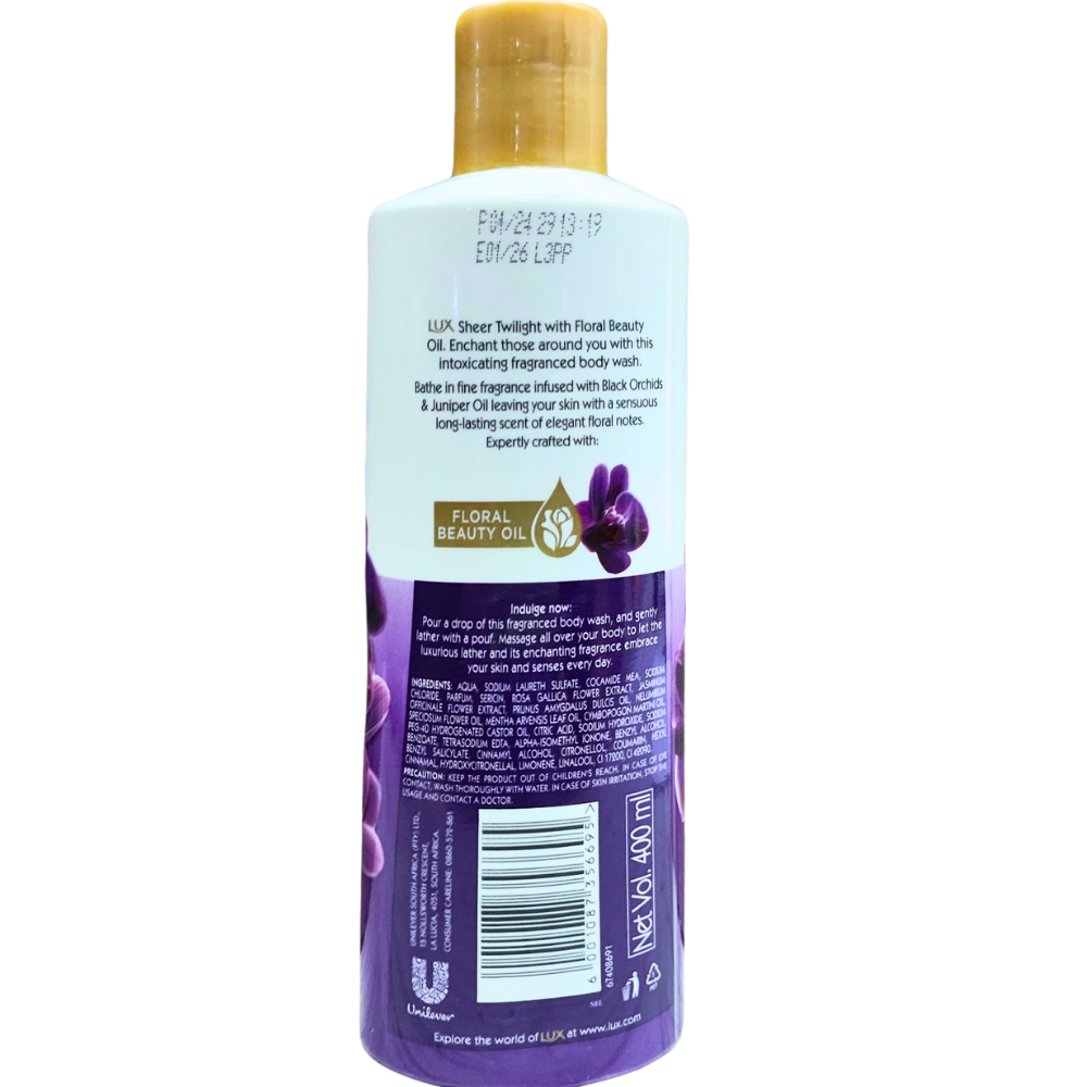 L U X Bodywash (SA) 400ml Sheer Twiligh Moisturizing Shower Gel Pack of 30 Best Selling Body Wash in India