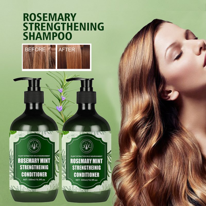 OEM ODM rosemary mint wash and care set anti-dandruff anti-itch shampoo rosemary conditioner hair growth hair care essential oil