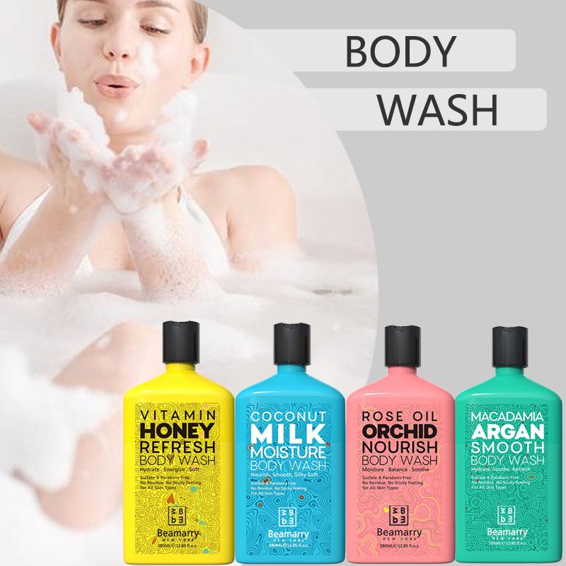 Cosmetics Bath Supplies luxury skin lightening Shower Gel Private Label Argan Oil Rose Oil Honey Whitening for black skin