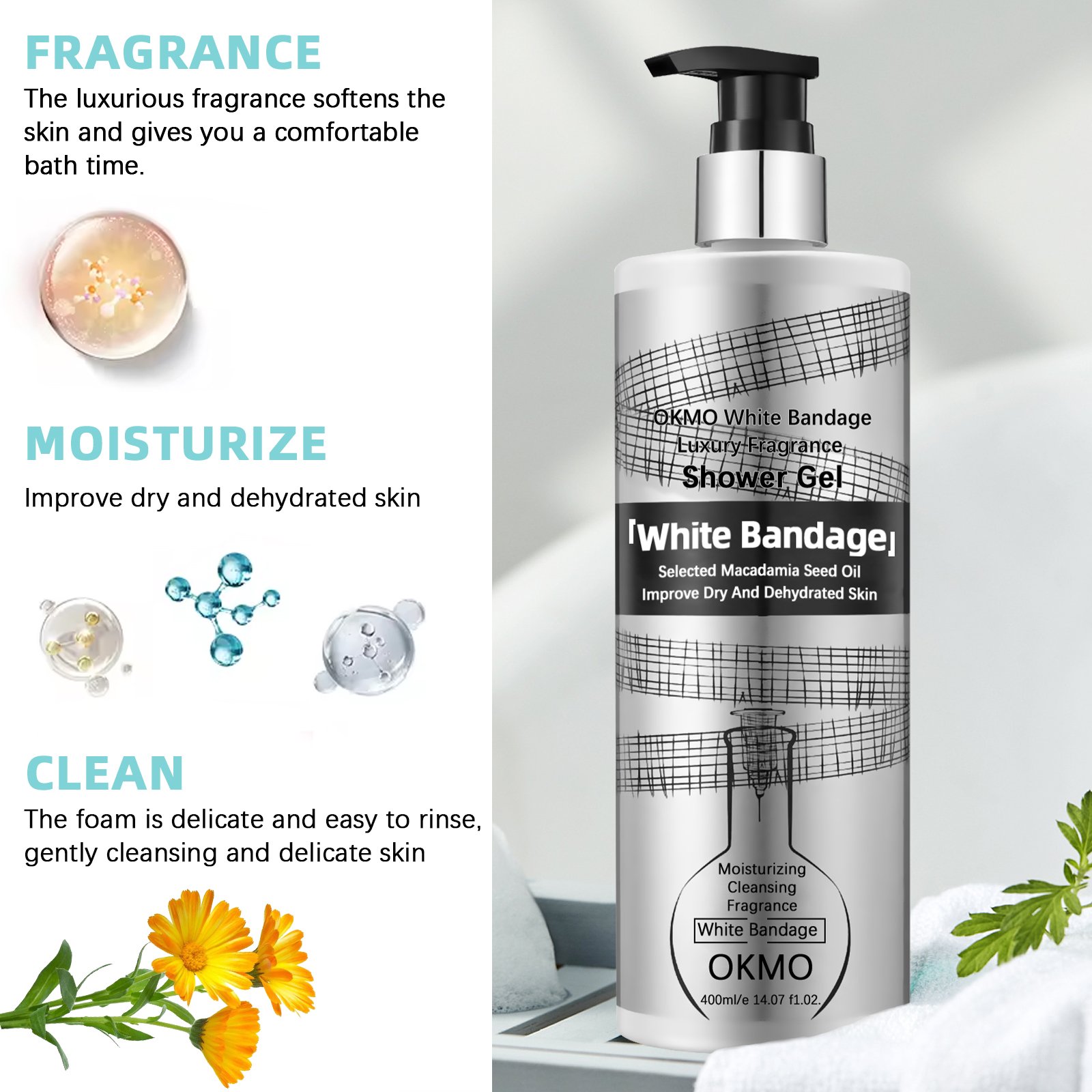 Private label Customized body wash shower gel Luxury Nourishing Moisturizing Cleans Fragrance Shower Gel