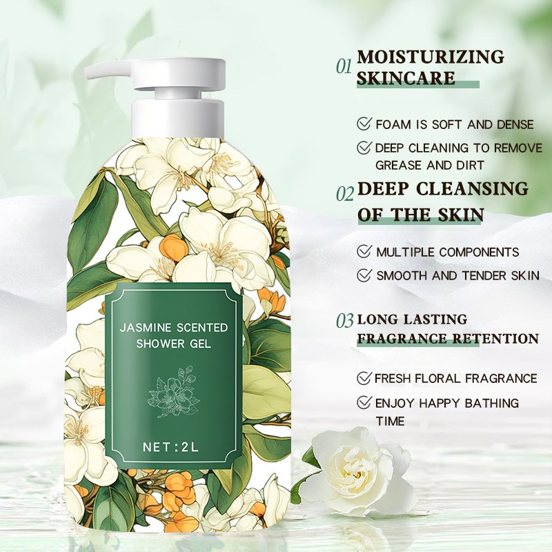 Large capacity fragrant white tea shower gel OEM processing deep cleaning and moisturizing shower gel manufacturer processing