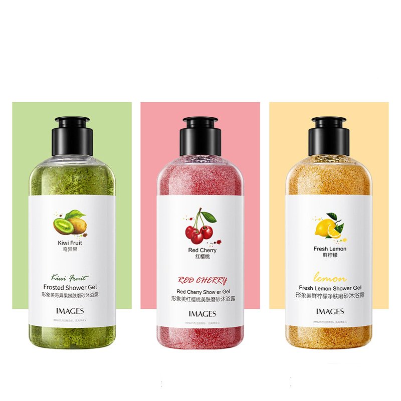 OEM IMAGES korean cherry kiwi friuit lemon shower gel deep cleansing fragrance lasting body wash set