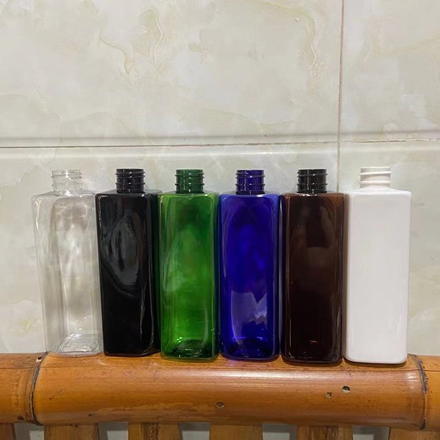 Hengjian 150ml 200ml 250ml 300ml Golden pump shampoo bottle square empty cosmetic bottle for shower gel and lotion sub-bottling
