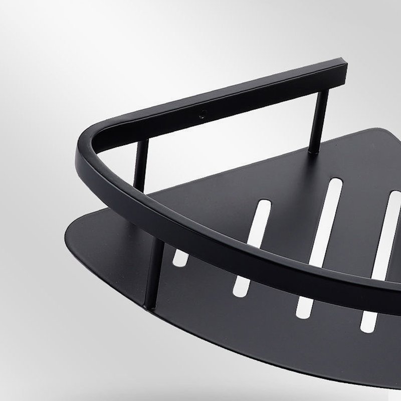 2022 Hot selling black stainless steel square shelf shower gel storage rack