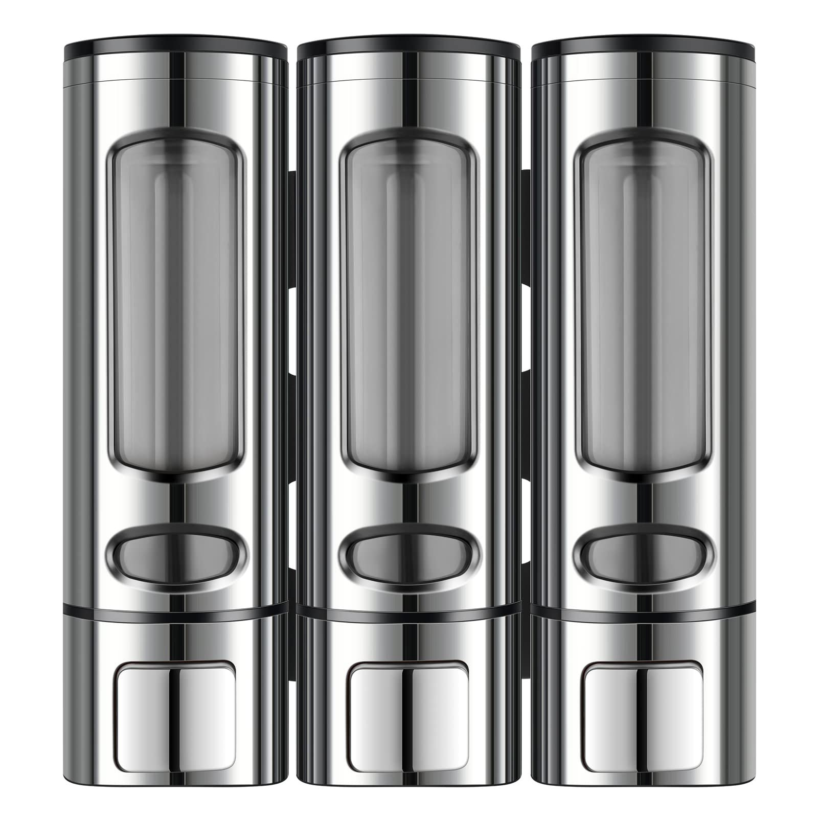 Bathroom Hotel ABS Plastic Wall Mounted Liquid Soap Dispensers 400ml x 3 for Hand Wash Shampoo Shower Gel Dispenser Soap