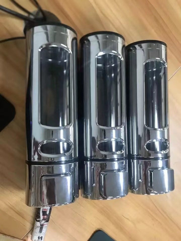 Bathroom Hotel ABS Plastic Wall Mounted Liquid Soap Dispensers 400ml x 3 for Hand Wash Shampoo Shower Gel Dispenser Soap
