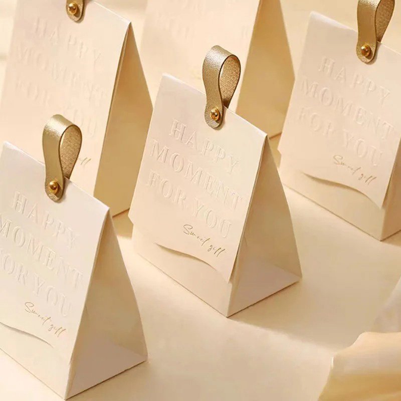 Portable Candy Bags, Creative Wedding Chocolate Gift Paper Box, Baby Shower Favour Bag for Guest Mini Handbag, Party Decor, 1Pcs