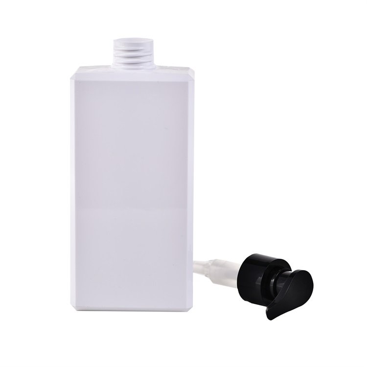 Shower Gel Flat Square Shampoo Lotion Pump Plastic Bottle Hot Sale Clear Empty PETG 500ml Bottle Hair Care White Screen Printing