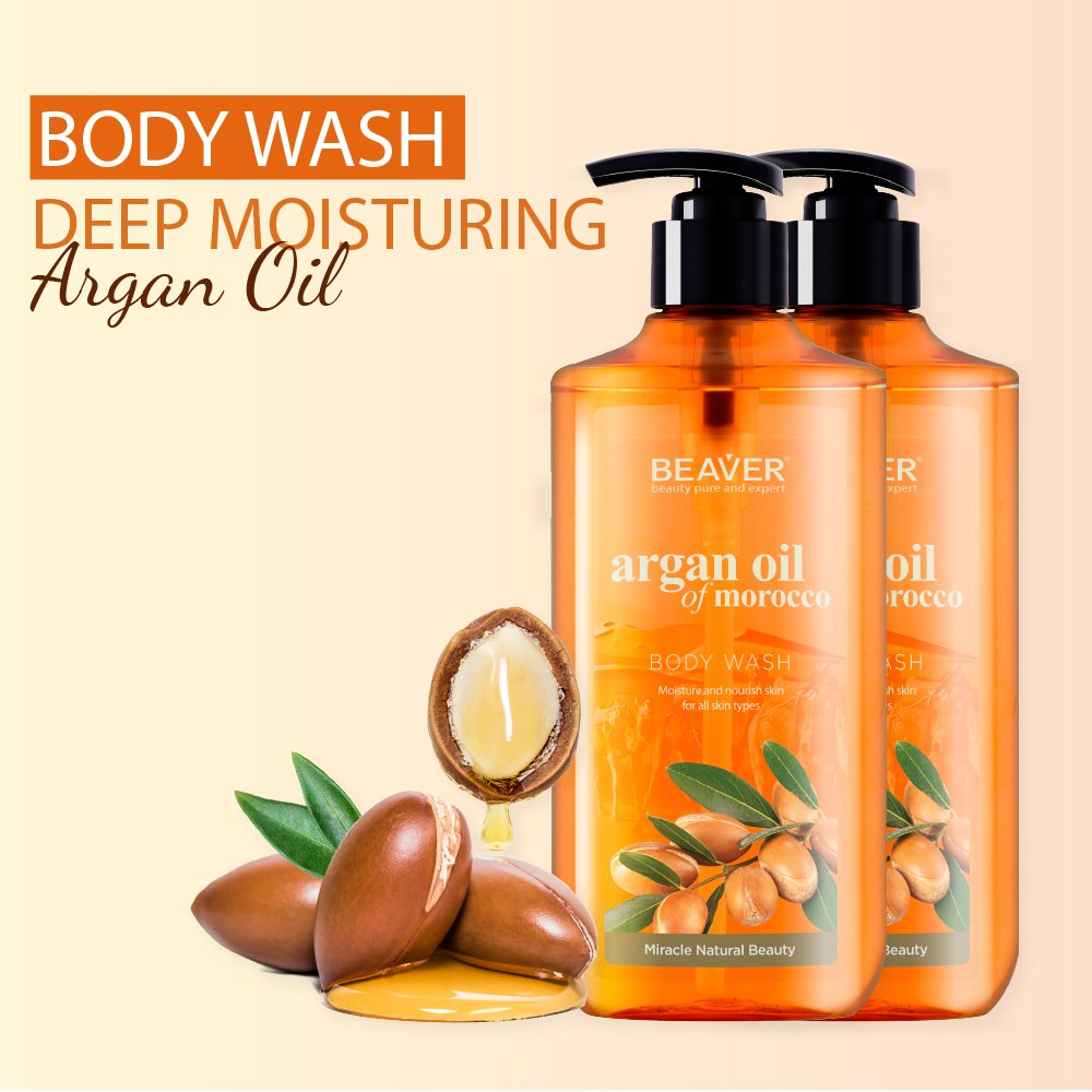 Beaver High Quality Wholesale Nature Organic Moisturizing Refreshing Washing Silky Smooth Argan Oil Body Wash Showel Gel