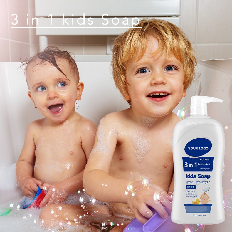 OEM ODM Private Label 3-in-1 Baby Shower Gel Sensitive Skin Baby Shampoo & Body Wash Beauty & Personal Care Products for Kids