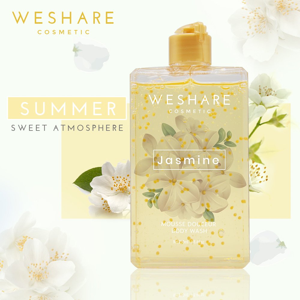 Private Label custom Moisturizing Oil Control Body Wash Bath Body Soap Petal Flower Rich Bubbles Shower Gel for Men Women