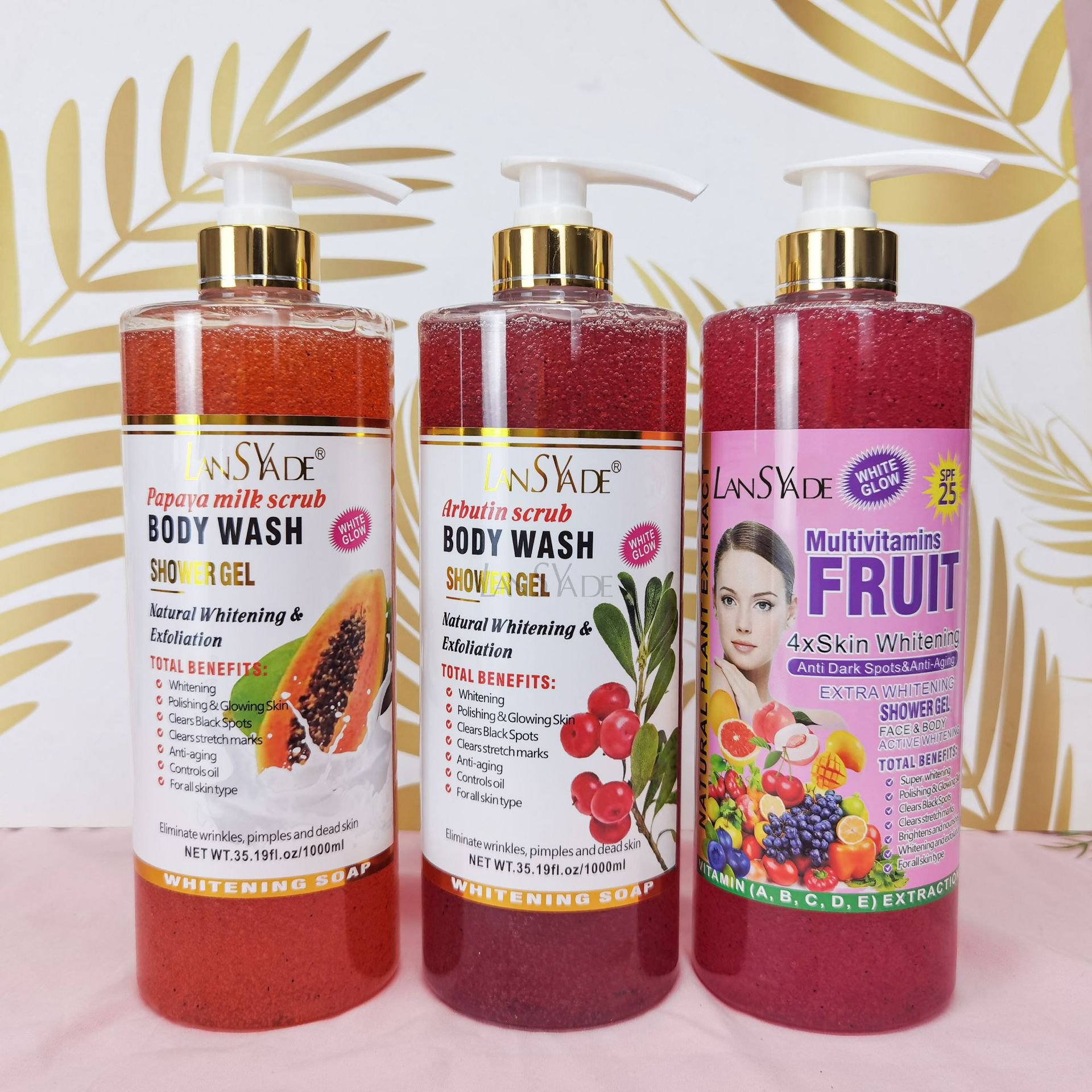 Fruit Body Whitening Exfoliating Scrub Shower Gel Body Wash