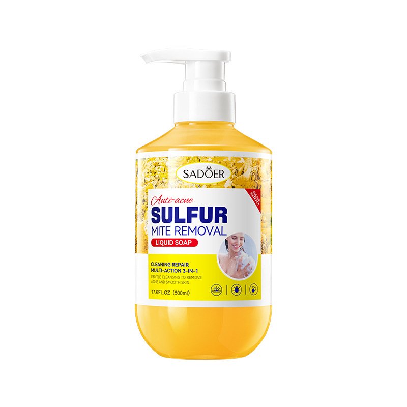 English sulfur mite removal shower gel SADOER cleans the body hydrating and moisturizing shower gel
