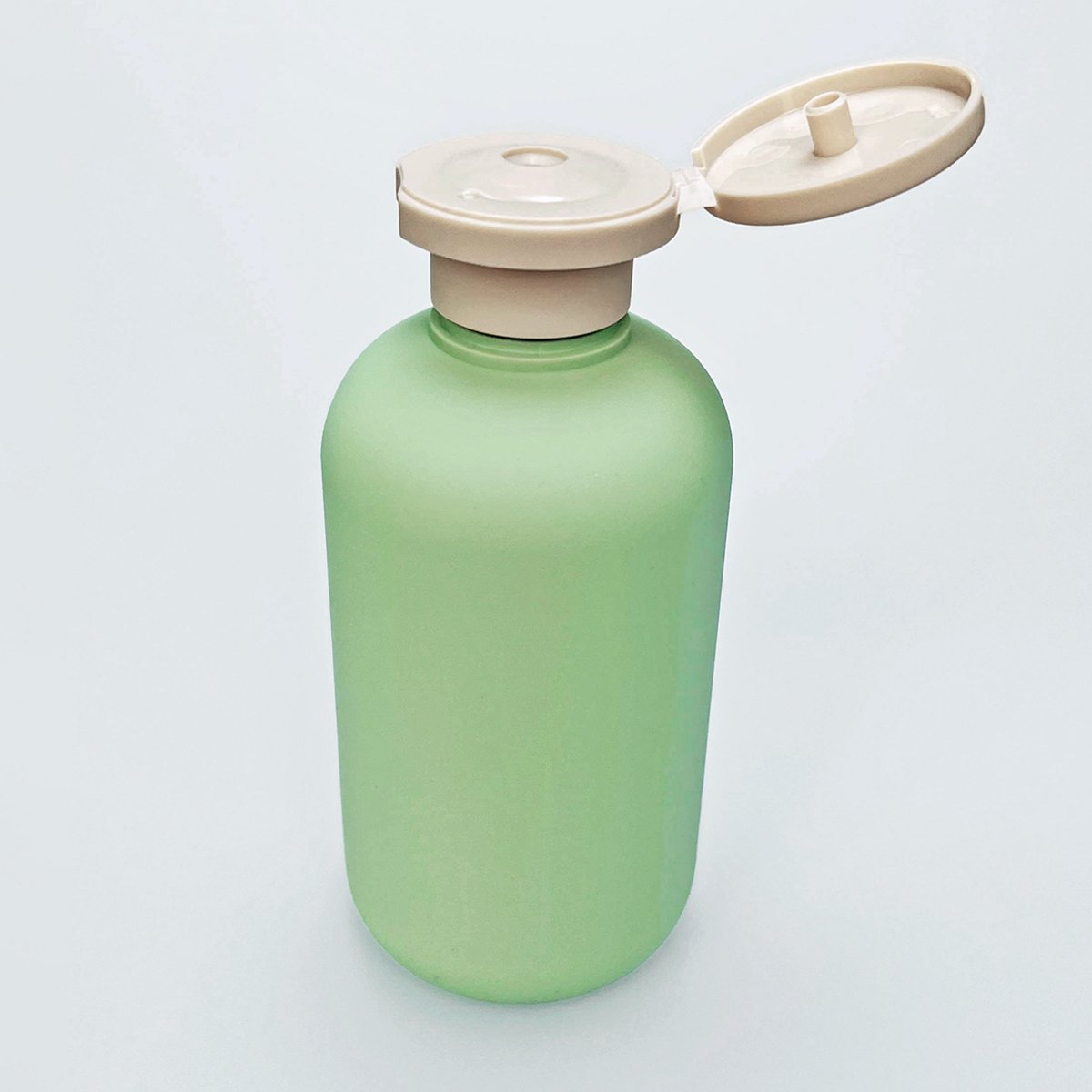 Empty Skincare Packaging 200ml 250ml 300ml 400ml 500ml Green Hdpe Plastic Lotion Bottle W/flip Cap For Shower Gel/shampoo