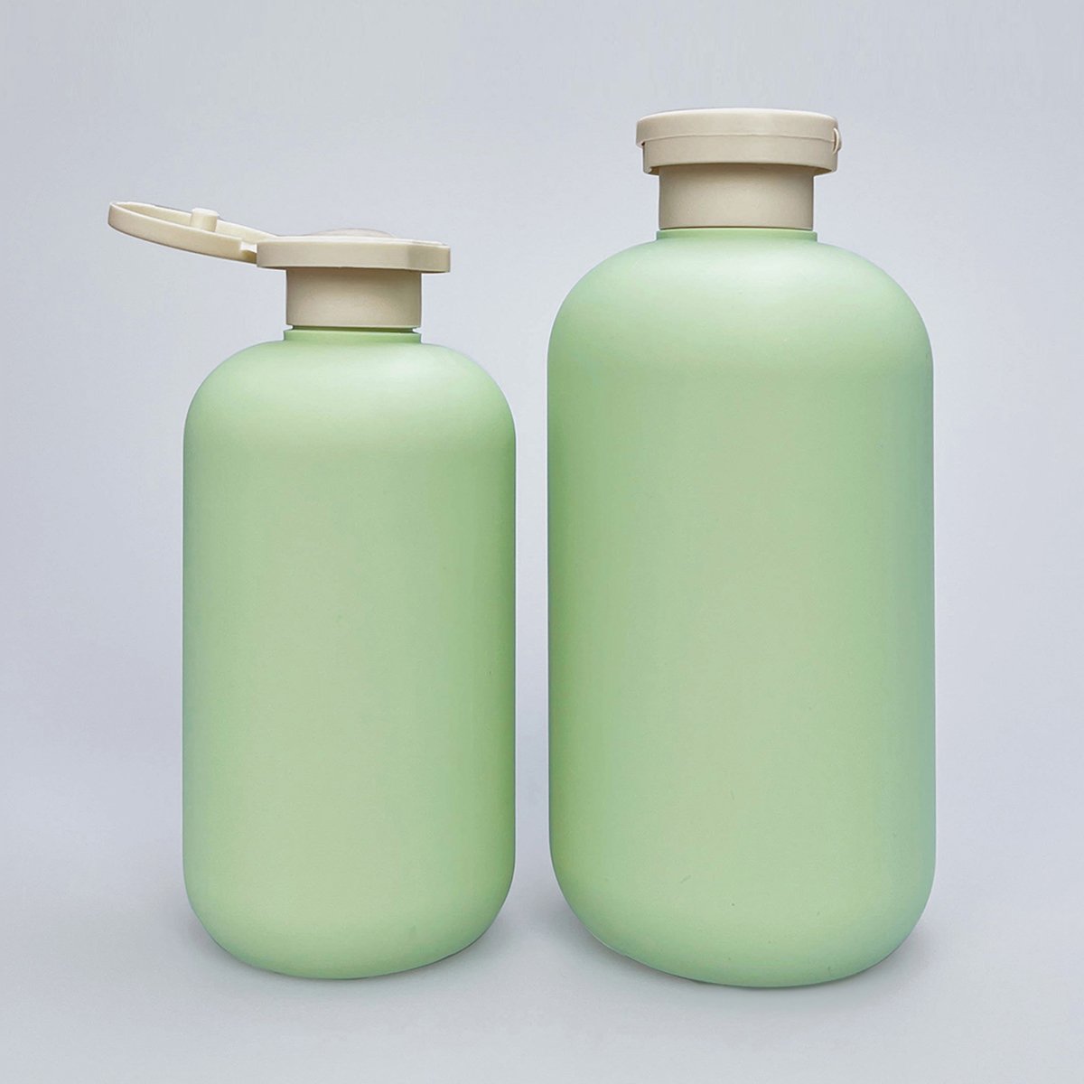 Empty Skincare Packaging 200ml 250ml 300ml 400ml 500ml Green Hdpe Plastic Lotion Bottle W/flip Cap For Shower Gel/shampoo