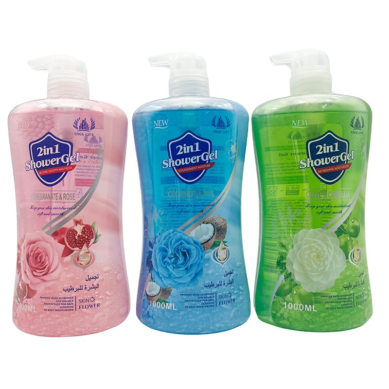 Factory Wholesale 1000mL Organic Nourishing Moisturizing Smoothing 2 In 1 Shower Gels For All Skin