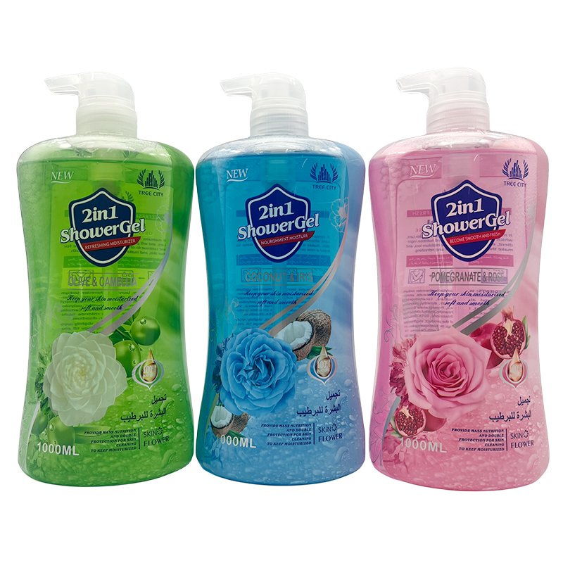 Factory Wholesale 1000mL Organic Nourishing Moisturizing Smoothing 2 In 1 Shower Gels For All Skin