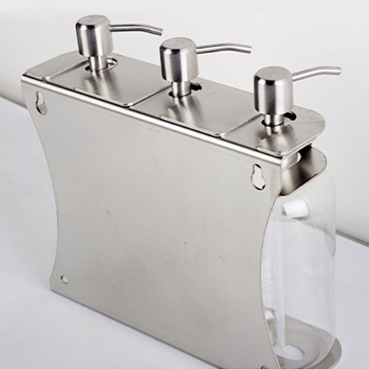 Smart Aluminum Wall Hanging Bathroom Triple Shower Gel Bottle Bracket Shampoo Bottle Holder