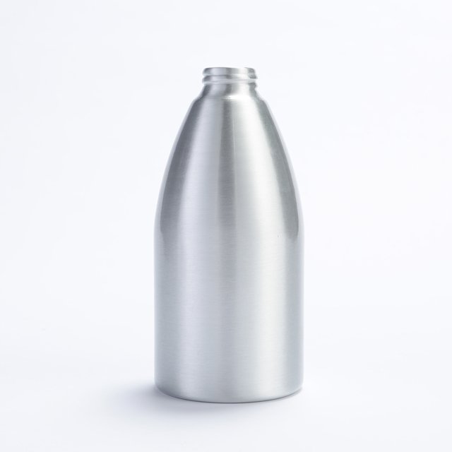 Custom aluminum cosmetic 500ml liquid aluminum bottle with pump OEM lotion container High quality aluminum emulsion bottle