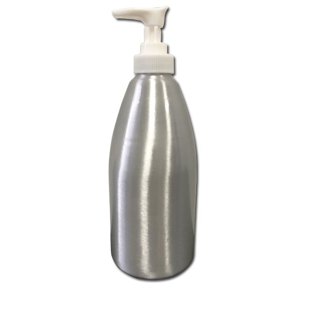 Custom aluminum cosmetic 500ml liquid aluminum bottle with pump OEM lotion container High quality aluminum emulsion bottle