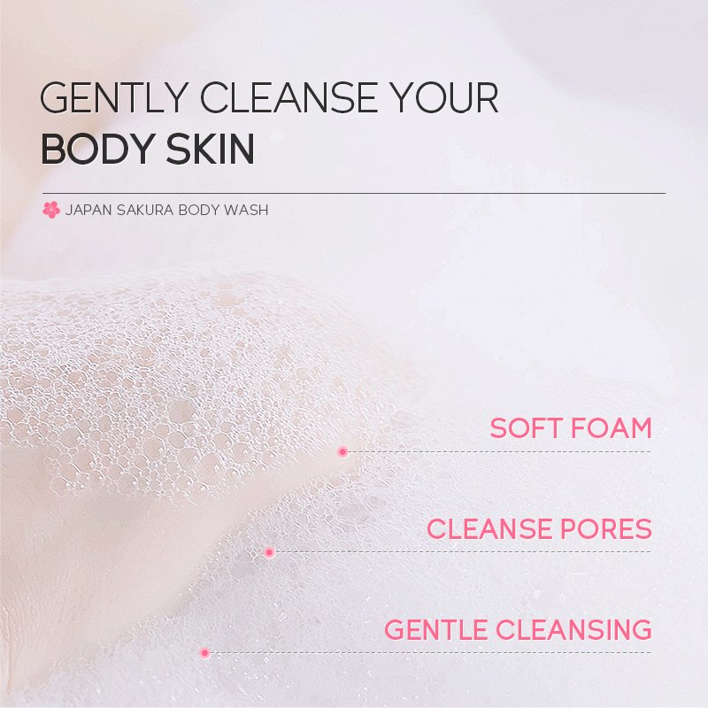 LAIKOU 200ml body shower gel Japan sakura nourishing whitening skin foam body wash
