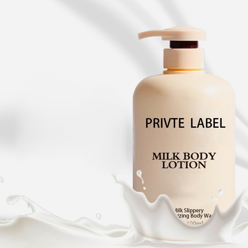 Private label OEM ODM body shower gel deep cleaning milk body lotion milk slippery moisturizing body wash gel.