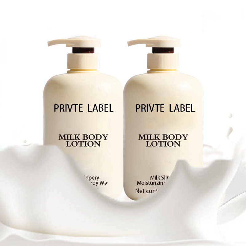 Private label OEM ODM body shower gel deep cleaning milk body lotion milk slippery moisturizing body wash gel.