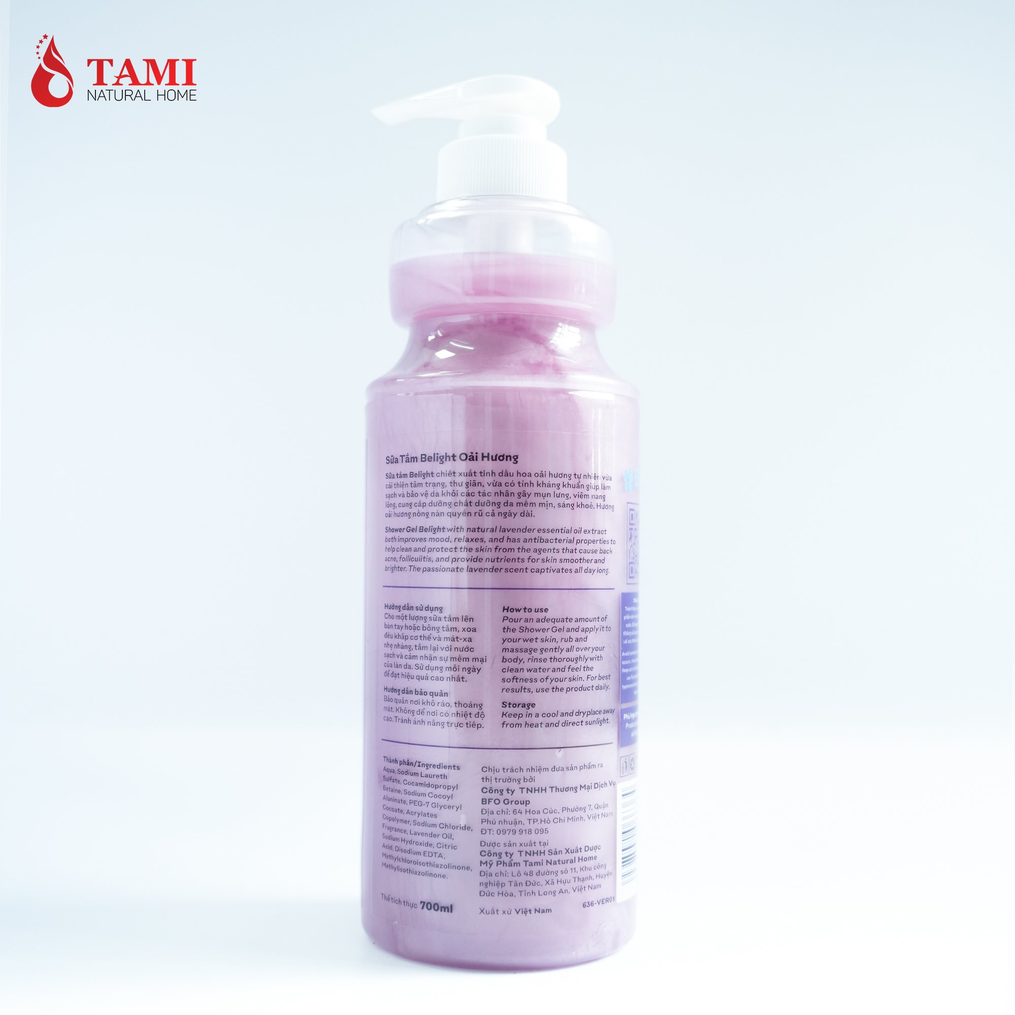 Suitable for Sensitive Skins Belight - Lavender Shower Gel Body Care Products 750g / 400g Weight Wholesale From Vietnam