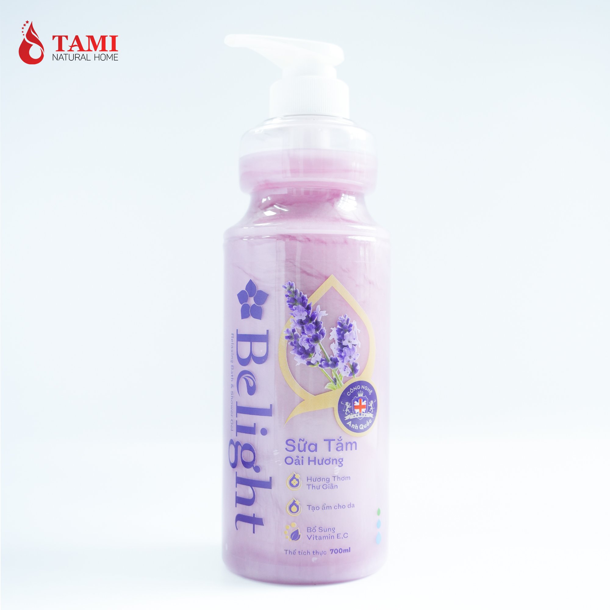 Suitable for Sensitive Skins Belight - Lavender Shower Gel Body Care Products 750g / 400g Weight Wholesale From Vietnam