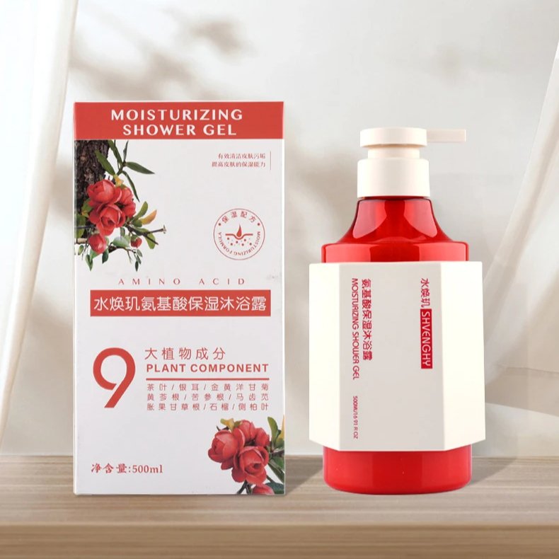 Pomegranate Tea Tree Shower Gel Amino Acid Moisturizing Lasting Fragrance Mild Deep Cleansing Organic Shower Gel
