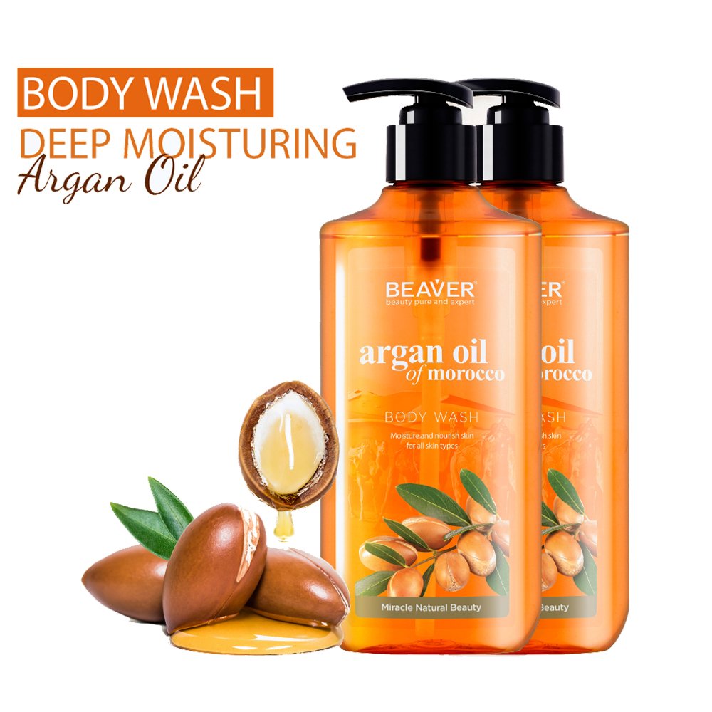 Private Label Organic whitening shower gel 400ml moisturizing whitening argan oil body wash