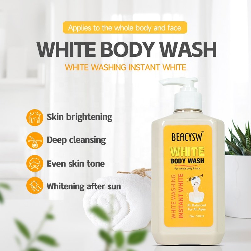 OEM Bath Acne White Lightening Liquid Body Wash Fragrance Shower Body Wash Private Label Shower Gel Whitening Shower G