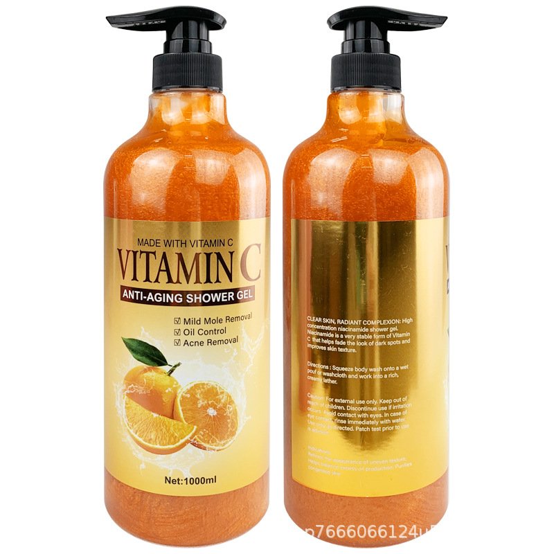 Popular model factory direct vitamin VC fruit flavor shower gel deep cleansing and nourishing skin shower gel