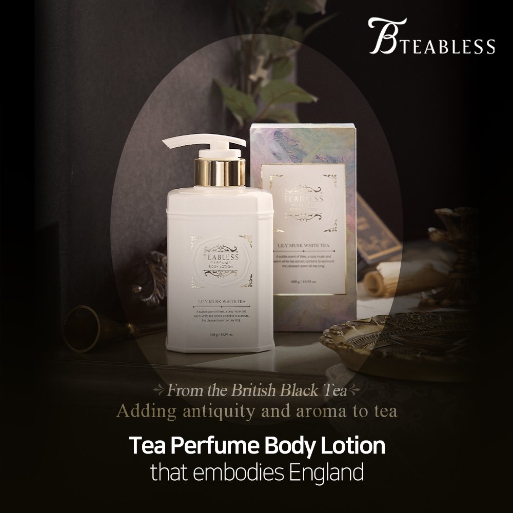 TEABLESS Lily Musk White Tea Perfume Body Lotion- Made in Korea white tea herb ceramide sage amber moisturizing nutrition